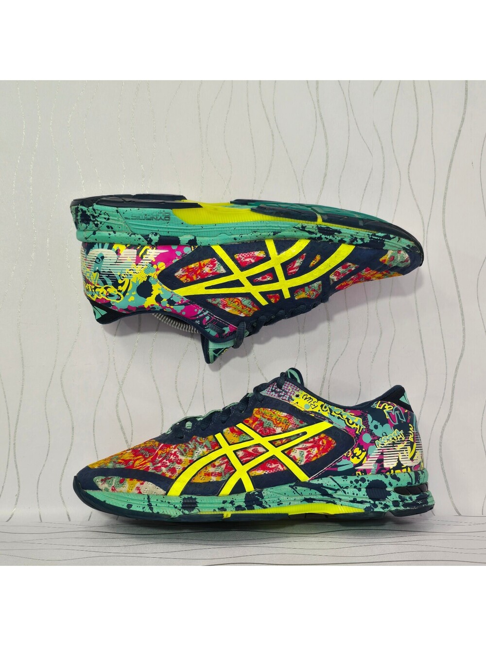ASICS FuzeX Lyte T670N Women’s 7.5 Multicolor Graffiti Running Shoes